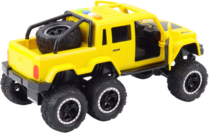 Zabawka LEAN Toys Samochód terenowy z napędem frykcyjnym oraz ze światłami i dźwiękami 6 x 6 1:16 Żółty 22975 (5905991053248) - obraz 4