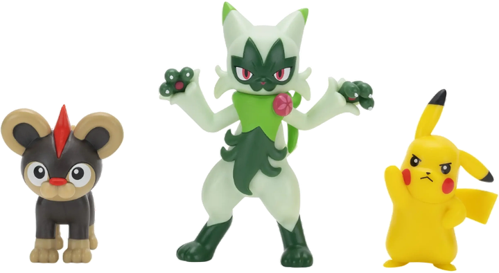 Zestaw figurek Jazwares Pokemon Battle Figure Pikachu + Floragato + Litleo (0191726756019) - obraz 2