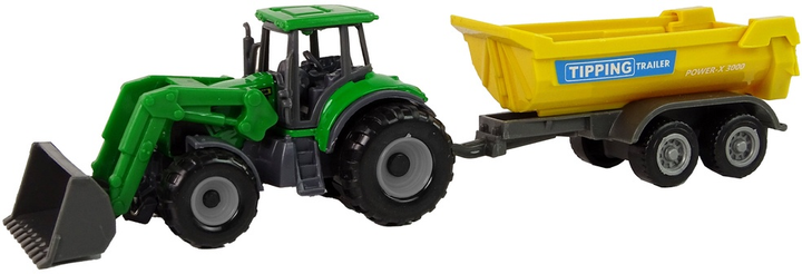 Traktor LEAN Toys Pojazd rolniczy z przyczepką D Zielony 14826 (5905515352918) - obraz 3