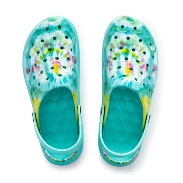 Женские шлепанцы сабо Joybees Varsity Clog Aqua Washed Tie Dye, размер 42.5 (US W11/M9) стелька 27,8см (бирюза) - изображение 2
