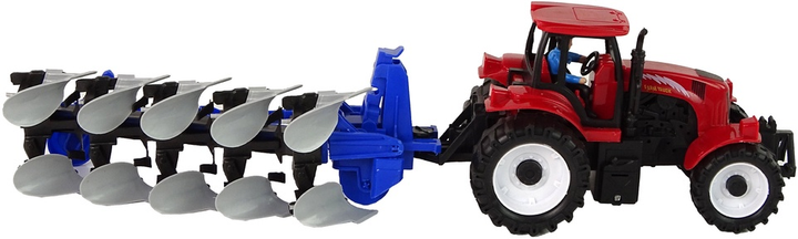 Zabawka LEAN Toys Farma Traktor z pługiem Czerwony 14851 (5905515353168) - obraz 5