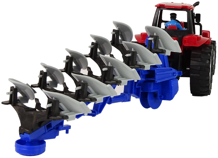 Zabawka LEAN Toys Farma Traktor z pługiem Czerwony 14851 (5905515353168) - obraz 6