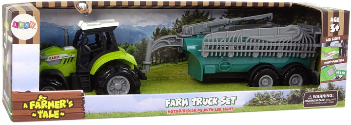 Zabawka LEAN Toys Farma Traktor rolniczy z opryskiwaczem z dźwiękiem Zielony 11108 (5905214974084) - obraz 1