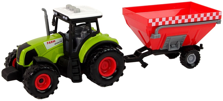 Zabawka LEAN Toys Farma Traktor z odpinaną przyczepą na zboże z dźwiękiem Zielony 15217 (5905515356022) - obraz 3