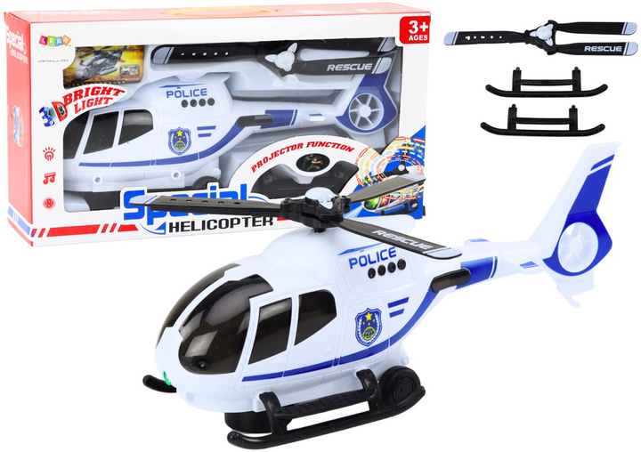 Zabawka LEAN Toys Helikopter policyjny Śmigłowiec jeżdżący ze światłami i dźwiękami 18689 (5905991018469) - obraz 2