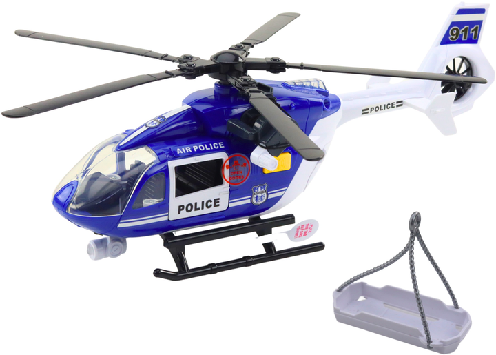 Zabawka LEAN Toys Helikopter policyjny z hakiem noszami oraz ze światłami i dźwiękami 1:14 21465 (5905991038610) - obraz 4