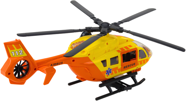 Zabawka LEAN Toys Helikopter ratunkowy z hakiem i noszami oraz ze światłami i dźwiękami Pomarańczowy 1:12 21460 (5905991038566) - obraz 4