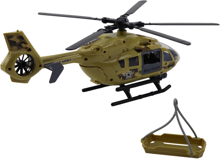 Zabawka LEAN Toys Helikopter wojskowy militarny z hakiem i noszami oraz ze światłami i dźwiękami 1:14 21467 (5905991038634) - obraz 4