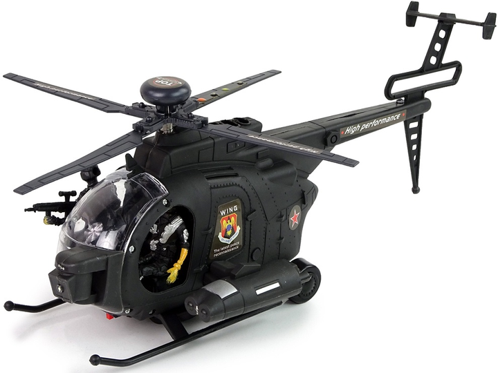 Zabawka LEAN Toys Helikopter wojskowy ze skrzydłami oraz ze światłami na baterie 12421 (5905214970086) - obraz 3
