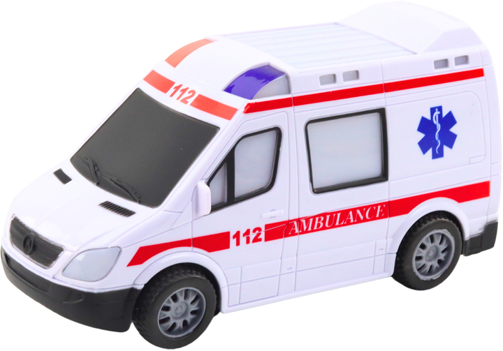 Іграшка LEAN Toys Карета швидкої допомоги на батарейках зі світлом та звуками Біла 24776 (5905991058267) - зображення 3