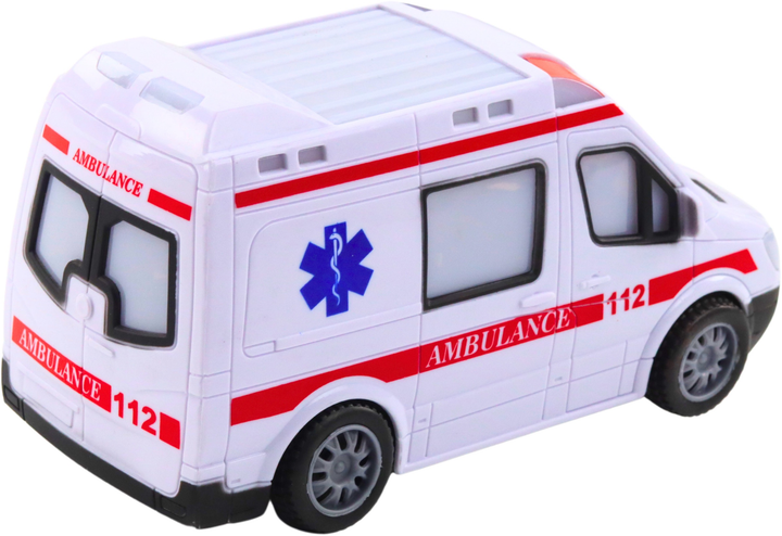 Іграшка LEAN Toys Карета швидкої допомоги на батарейках зі світлом та звуками Біла 24776 (5905991058267) - зображення 4