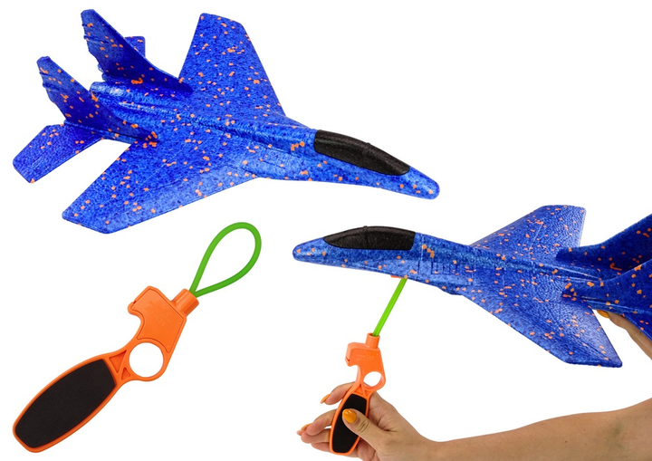 Іграшка LEAN Toys Літак-винищувач із пінопласту з рогаткою та пусковою установкою Синій 19063 (5905991020011) - зображення 2