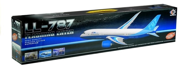 Zabawka LEAN Toys Samolot pasażerski z napędem z podstawką 65 cm Biały 3581 (5902808156819) - obraz 1