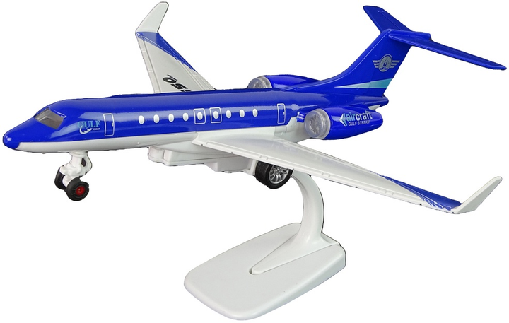 Zabawka LEAN Toys Samolot pasażerski G-650 z napędem oraz ze dźwiękiem i światłami metalowy Niebieski 11202 (5905679070901) - obraz 4