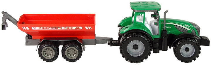 Zabawka LEAN Toys Traktor z przyczepą z napędem frykcyjnym Zielono-czerwony 14834 (5905515352994) - obraz 6