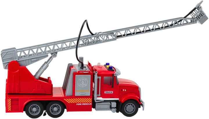Zabawka LEAN Toys Wóz strażacki z drabiną wysięgnikiem napędem wodą światłami i dźwiękami 24691 (5905991060413) - obraz 4