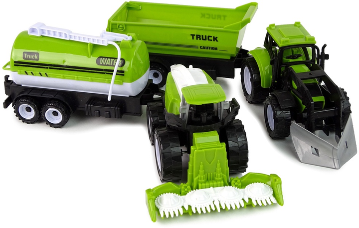 Zestaw pojazdów farmerskich LEAN Toys Traktor + Kombajn + Cysterna + Naczepa 12127 (5904665998687) - obraz 5
