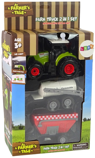 Zestaw zabawek LEAN Toys Traktor Duży ze światłami LED i dźwiękami 2 Maszyny rolnicze 12766 (5905214978044) - obraz 1