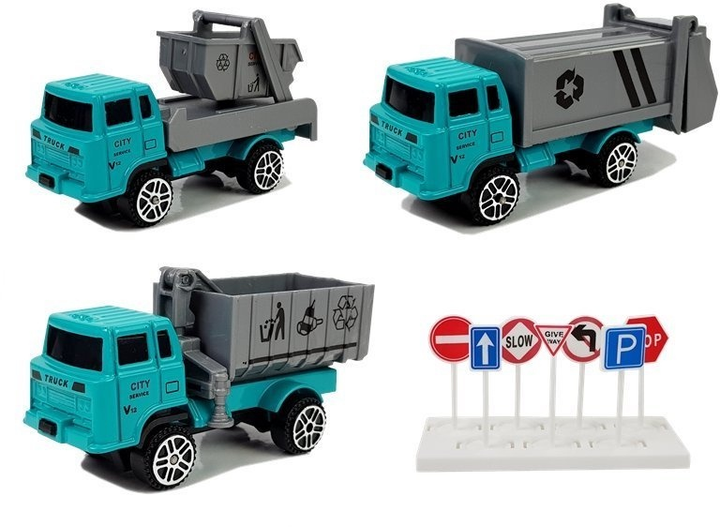 Zestaw zabawek LEAN Toys City Samolot rozkładany z autkami światłami i dźwiękami 1:64 Biały 7391 (5908275999041) - obraz 5