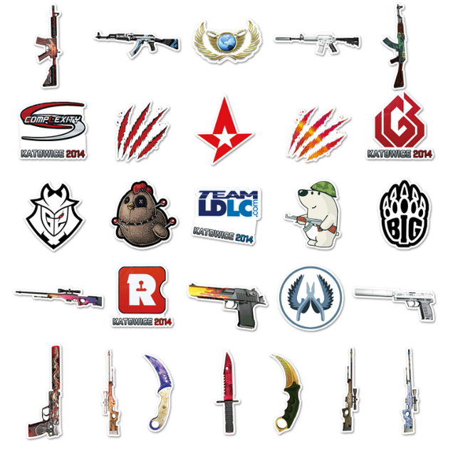 Наклейки многоразовые водоотталкивающие стикеры CSGO / кс го -52 шт Counter Strike стикербомбингдля телефона, ноутбука, планшета, скейтборда, самоката, велосипеда. (II) 20384 - Фото 5 Наклейки многоразовые водоотталкивающие стикеры CSGO / кс го -52 шт Counter Strike стикербомбингдля телефона, ноутбука, планшета, скейтборда, самоката, велосипеда. (II) 20384 - изображение 5