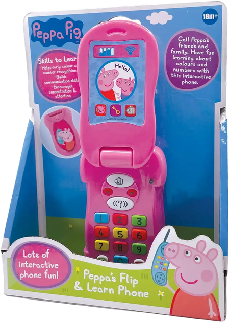 Interaktywny telefon Peppa Pig Flip And Learn (5060062146127) - obraz 1