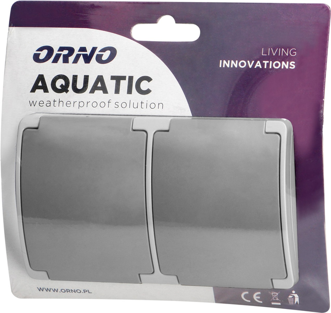 Gniazdko zewnętrzne ORNO AQUATIC Grey (OR-OE-7106(GS)/GR) - obraz 5