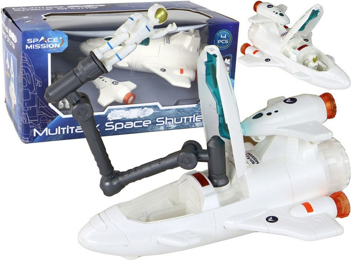 Zestaw zabawek LEAN Toys Misja kosmiczna Rakieta + Kosmonauta + Dron + Ramię mechaniczne 16572 (5905884450819) - obraz 2