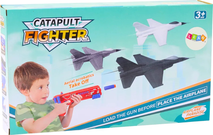 Набір іграшок LEAN Toys Пістолет з катапультою для літаків та стрілками 2 в 1 Синій 20191 (5905991023760) - зображення 1