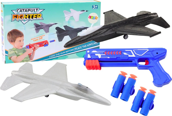 Набір іграшок LEAN Toys Пістолет з катапультою для літаків та стрілками 2 в 1 Синій 20191 (5905991023760) - зображення 2