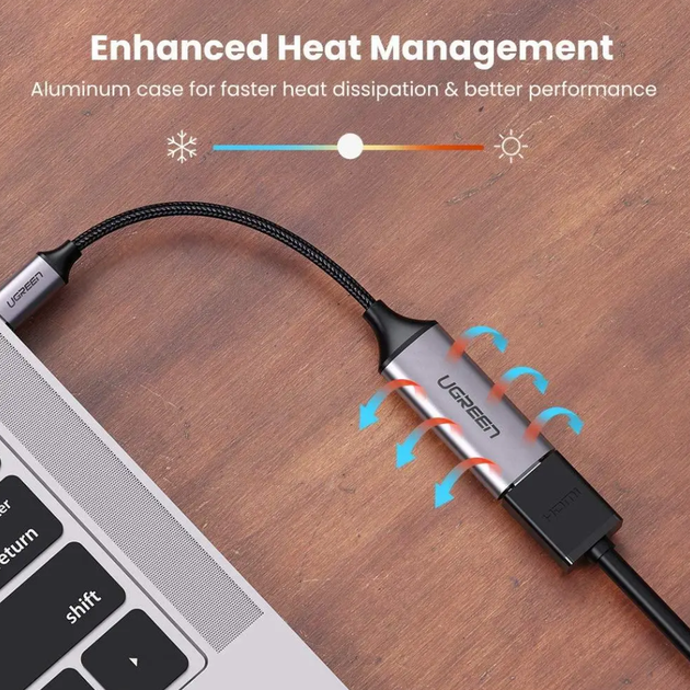 Адаптер Ugreen CM297 перехідник USB Type-C to HDMI 2.0 4K@60Hz (70444) - зображення 8