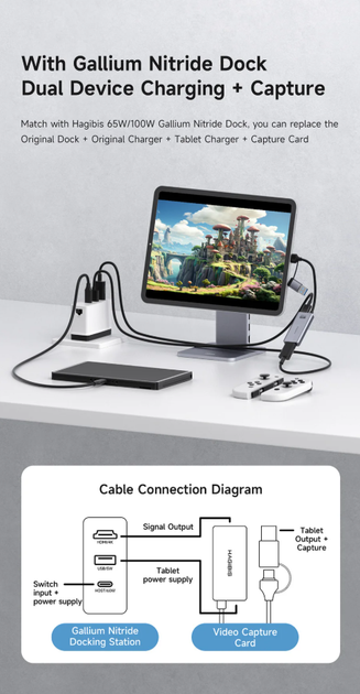 Внешняя карта видеозахвата Hagibis USB 3.0 з 100W PD | HDMI to USB/Type-C - изображение 6