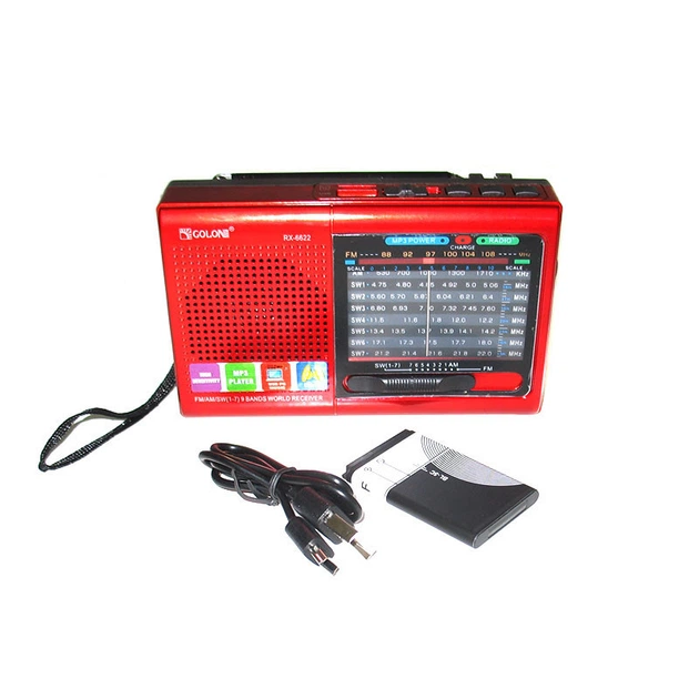 Портативна колонка радіо Golon RX 6622 Red - зображення 5