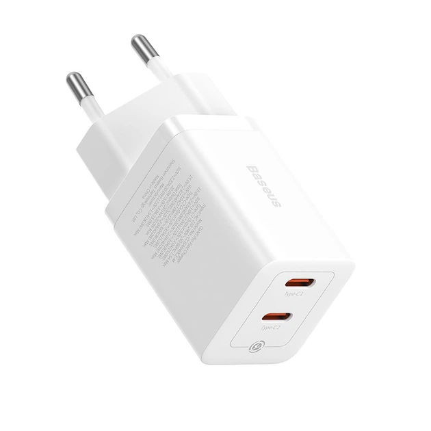Мережевий зарядний пристрій Baseus GaN5 Pro 2 порти, Type-C + Type-C 40W Білий (CCGP180102) - зображення 3