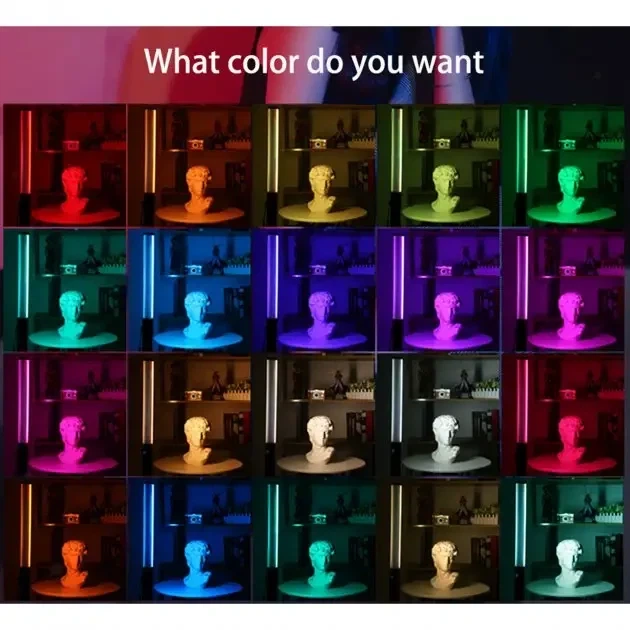 LED - освітлювач, відеосвітло, жезл RGB - Rainbow Stick Light 50 см з вбудованим АКБ та пультом - зображення 13