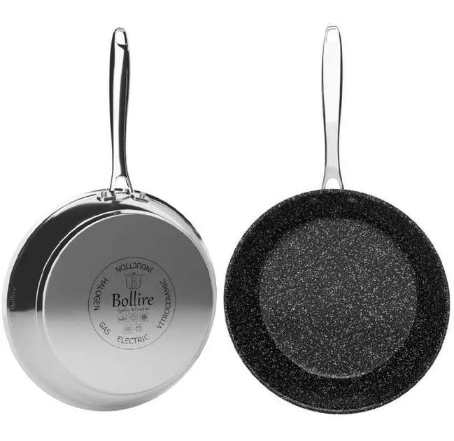 Сковорода Bollire Black Sapphire з нержавіючої сталі та антипригарним покриттям (BR-1707) 28 см (4752132003539) - зображення 3