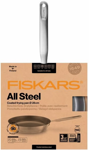 Patelnia Fiskars All Steel matowa (1064745) 28 cm (6424002014928) - obraz 4