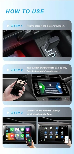 Адаптер беспроводной для авто с Apple CarPlay и Android Auto 2in1
