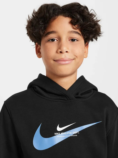 Bluza z kapturem chłopięca Nike B NSW SI FLC Hoodie BB HV6965-010 128-137 S Czarna (197861866804) - obraz 4