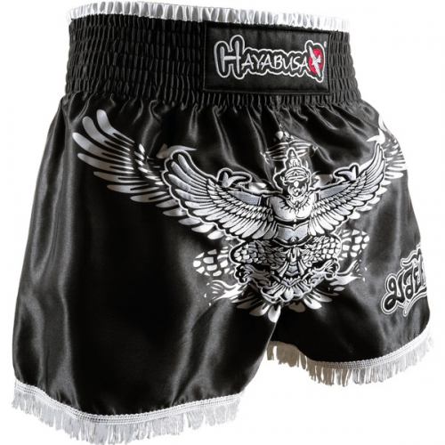 Тайские шорты Hayabusa Garuda Muay Thai Shorts Black (GMTS-BK-30) - изображение 2
