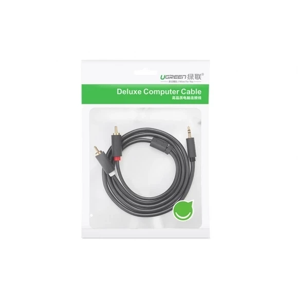 Аудіокабель Ugreen AV102 3.5 mm to 2RCA, 3 m Gray 10512 - изображение 4