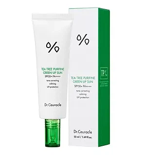 Солнцезащитный крем Dr.Ceuracle Tea Tree Purifine Green Up SPF 50++++ с экстрактом чайного дерева, 50 ml - изображение 2