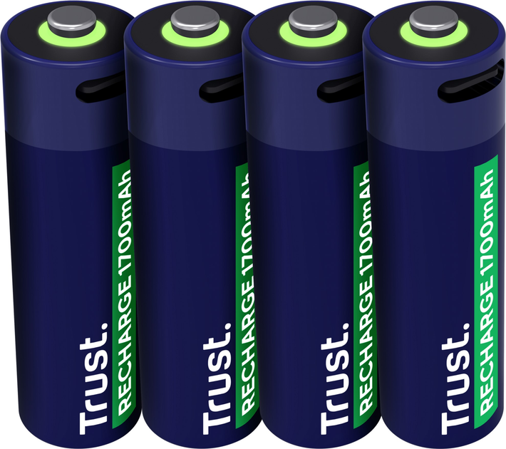 Акумулятор Trust USB Type-C AA, 1.5V 1700mAh, Li-Ion, 4 шт (TR25631) - зображення 2