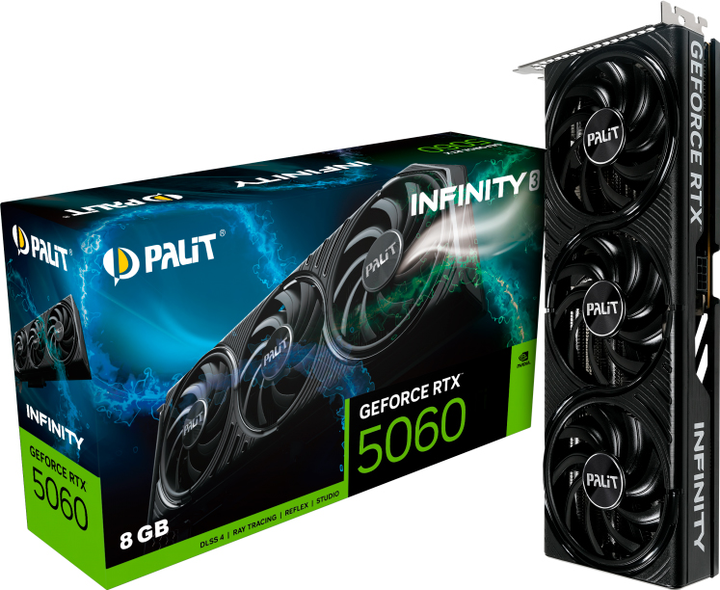 Karta graficzna Palit PCI-Ex GeForce RTX 5060 Infinity 3 8GB GDDR7 (128bit) (2497/28000) (HDMI, 3 x DisplayPort) (NE75060019P1-GB2063S) - obraz 10