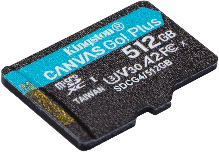 Karta pamięci Kingston microSDXC 512GB Canvas Go! Plus G4 Class 10 UHS-I U3 V30 A2 (SDCG4/512GBSP) - obraz 2