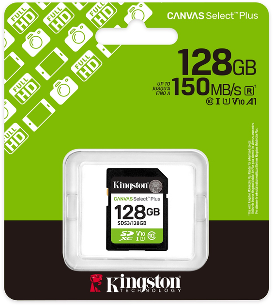 Karta pamięci Kingston Canvas Select Plus Gen3 SDXC 128GB Class 10 UHS-I U1 V10 (SDS3/128GB) - obraz 7