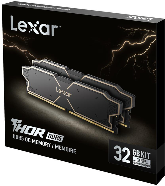 Pamięć RAM Lexar Thor OC DDR5-6000 32768MB (Zestaw 2x16384MB) Black (LD5U16G60C38LG-RGD) - obraz 10