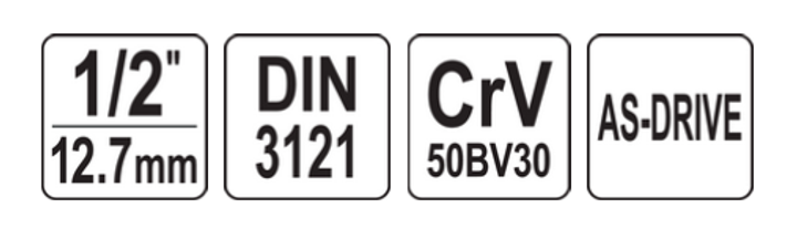 Nasadka YATO sześciokątna długa 1/2" 13 mm (YT-1226) - obraz 3