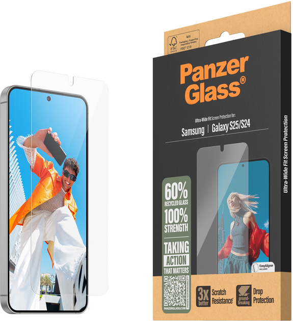 Захисне скло PanzerGlass для Samsung Galaxy S25 | S24 | Ultra-Wide Fit (PG_PGRNUWFG38388) - зображення 1