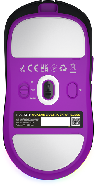 Mysz HATOR Quasar 3 Ultra 8K Wireless Black (HTM770) - obraz 7