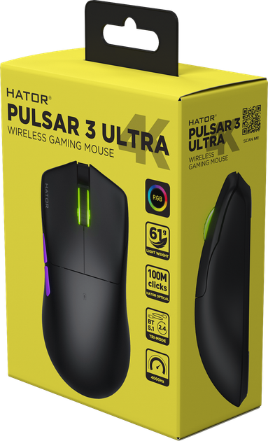 Mysz HATOR Pulsar 3 Ultra 4K Wireless Black (HTM680) - obraz 7